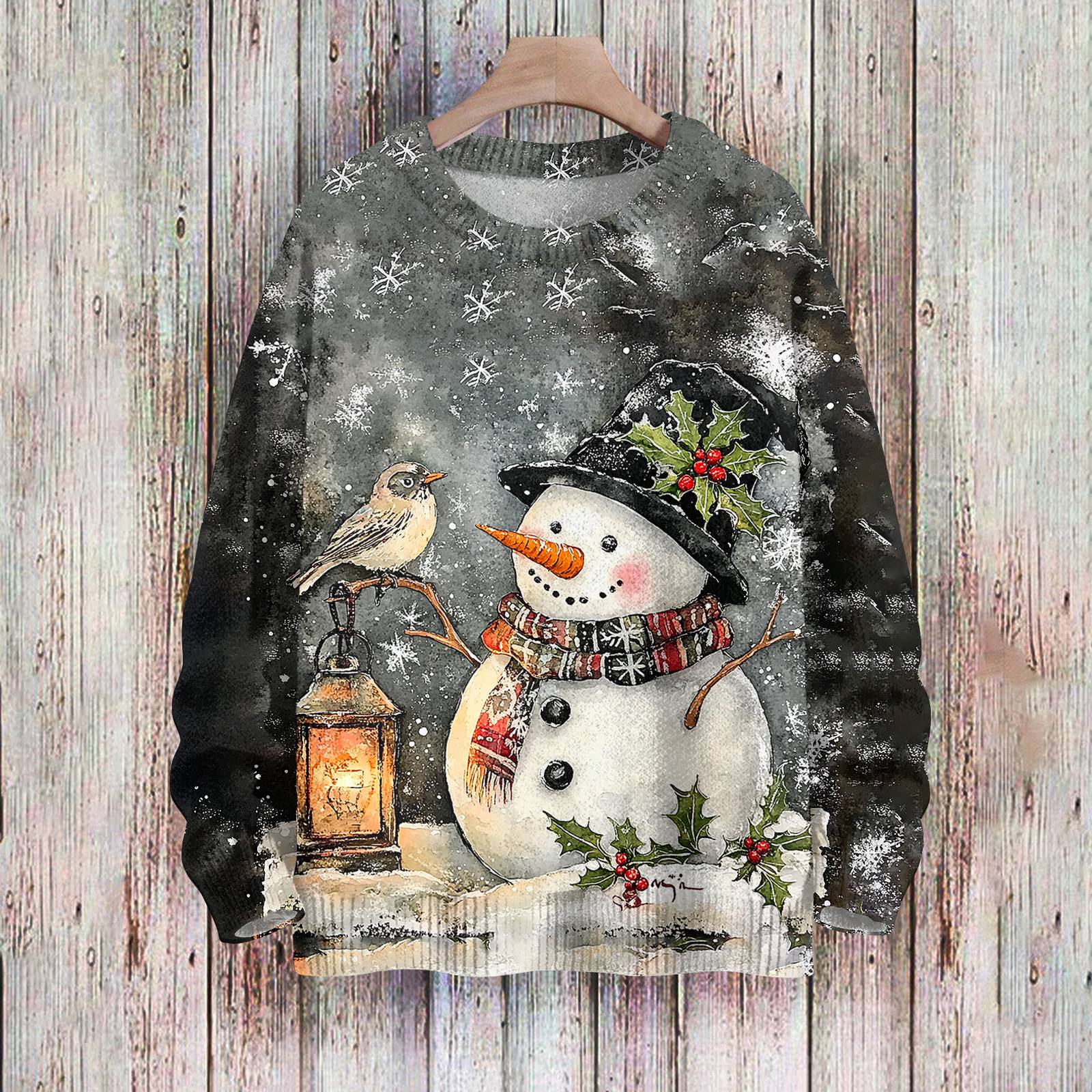 

Рождественские толстовки для женщин Вязаный свитер Милая рубашка Осенний свитер с круглым вырезом Топы M