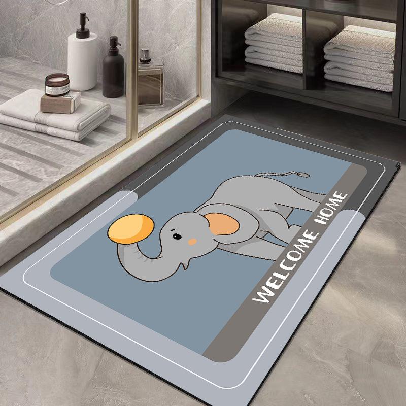Diatomaceous Mud Mat Resistant To Dirty Toilet Door Simple Air Moisture-wicking Mat Home Toilet Quick Drying Easy To Take Care of Non-slip Mat
