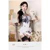 Domila Sexy Underwear New Improved Printed Cheongsam Backless Slim Split Hip Skirt Chinese Style Nightdress