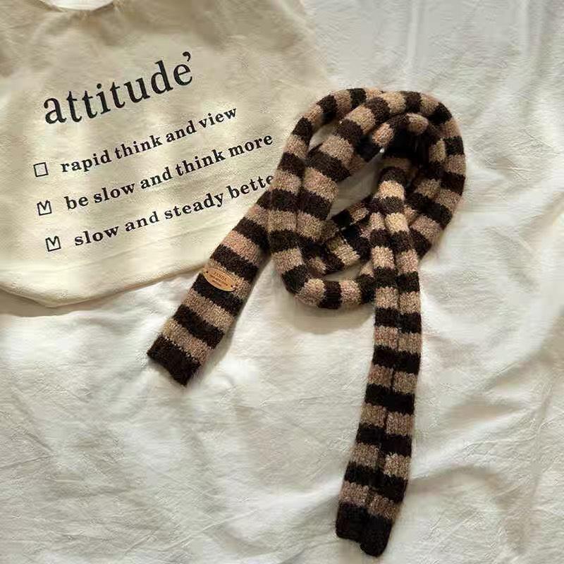 Koreanischer Y2K Colorblock Wollmischschal - Vielseitig & Stilvoll für Damen