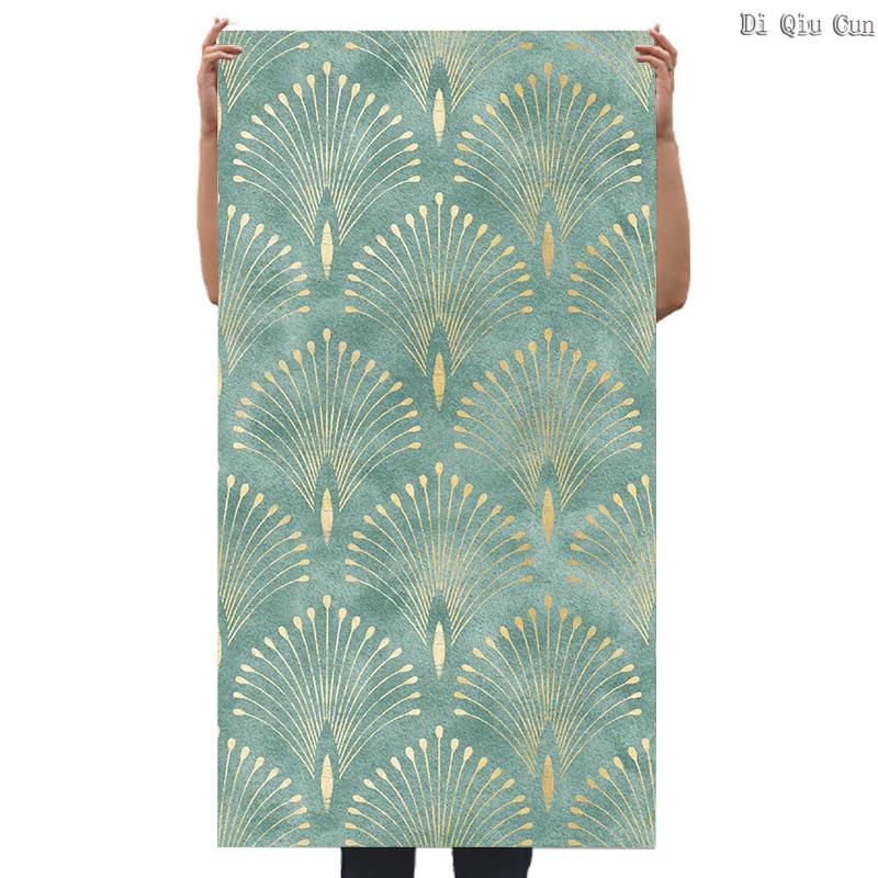 

Green Geometric Self Adhesive Wall Stickers Modern Nordic Style Peel And Stick Wallpaper Removable Wallpaper For Home Decor 3mx45cm