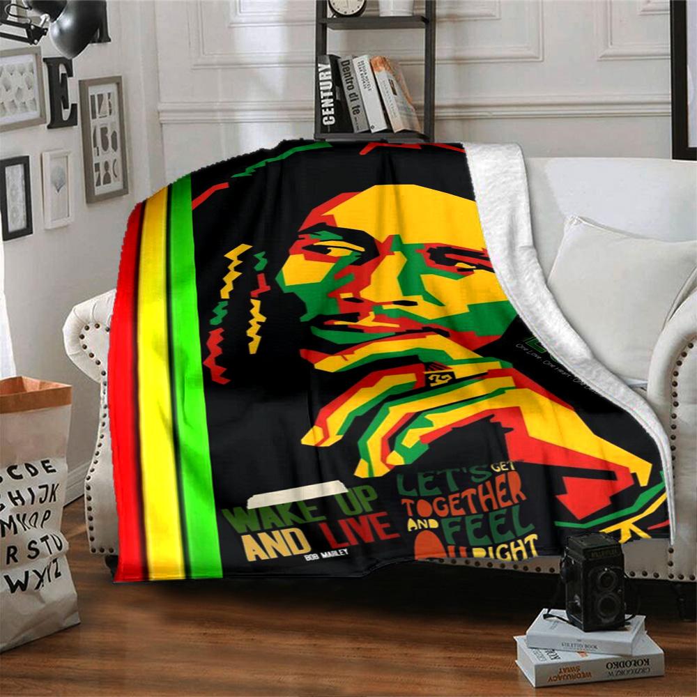 Bob Marley Blanket Comfortable Perfect for Seaside Office Couch for All Occasions Digital Print Perfect Gift for Relatives and Friends