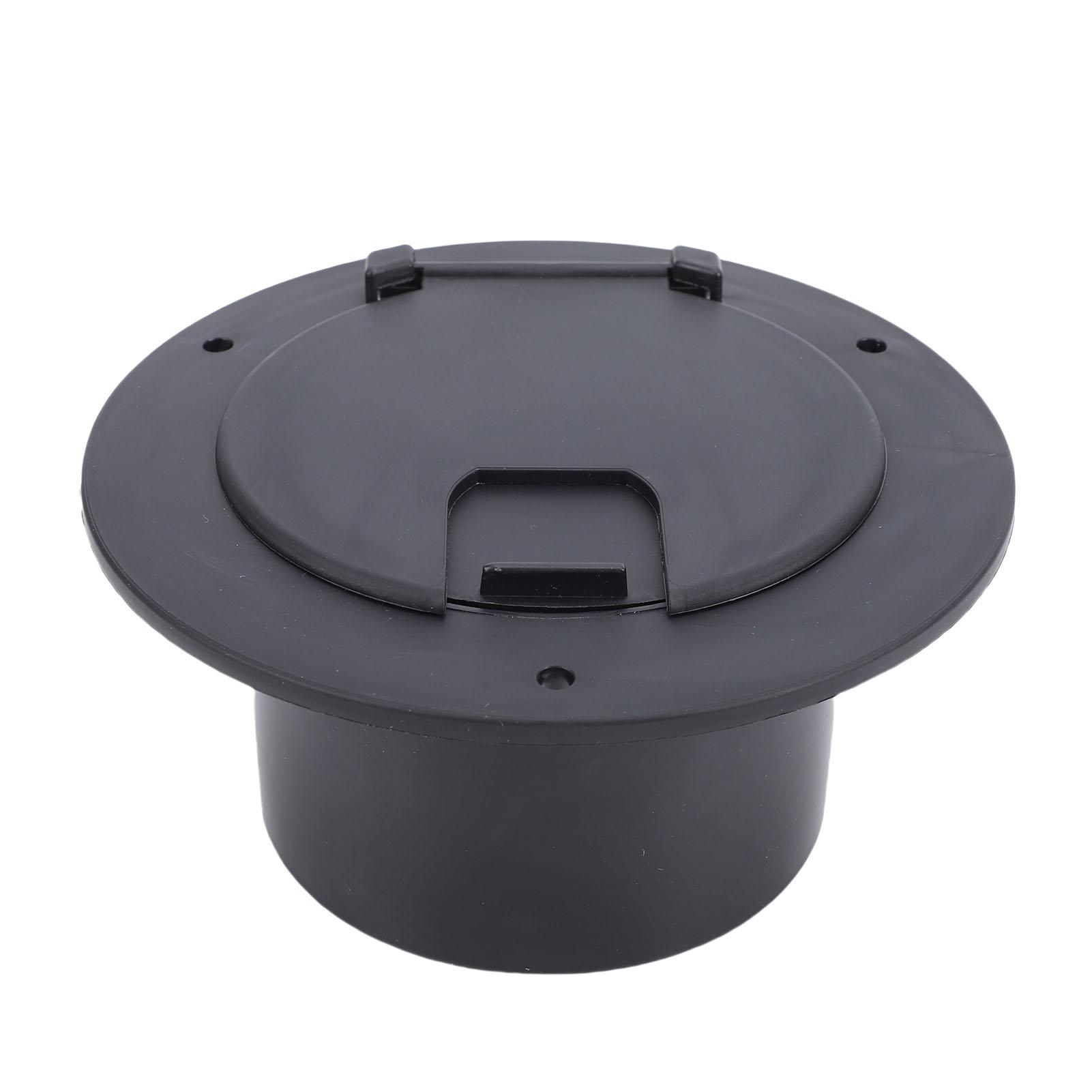 

Round Electric Cable Cover Snap Lock Door, High Grade ABS Material, Easy Installation, Neat Look, 3-1Celsius2in Interface RV Trailer Black, For Outd