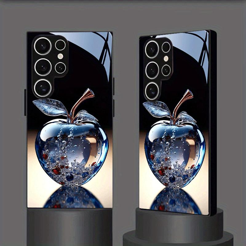 Black Blue Crystal Diamond Glass Phone Case Suitable for Samsung Galaxy S26 S25 S24 S22 S21 S20 FE/Ultra/Plus Hard Case