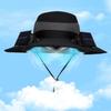 Sunscreen Fisherman Hat Solar Fan Cap Portable Solar Charging Cap with 2 Fan Suitable For Summer Outdoor Camping Fishing Hiking