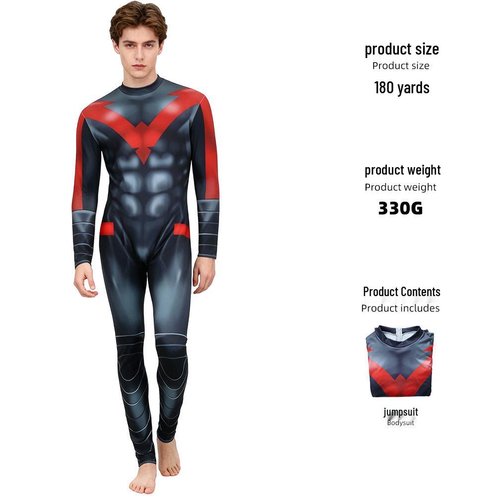European & American Nightwing Adult Cosplay Jumpsuit Halloween Bodysuit
