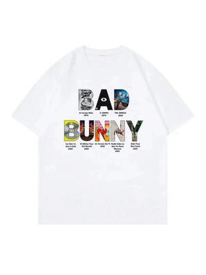2025 Bad Rabbit Print T-Shirt All Album Women's Clothing Vintage Harajuku High Quality Printed Cotton Clothing Fan Family Tshirt