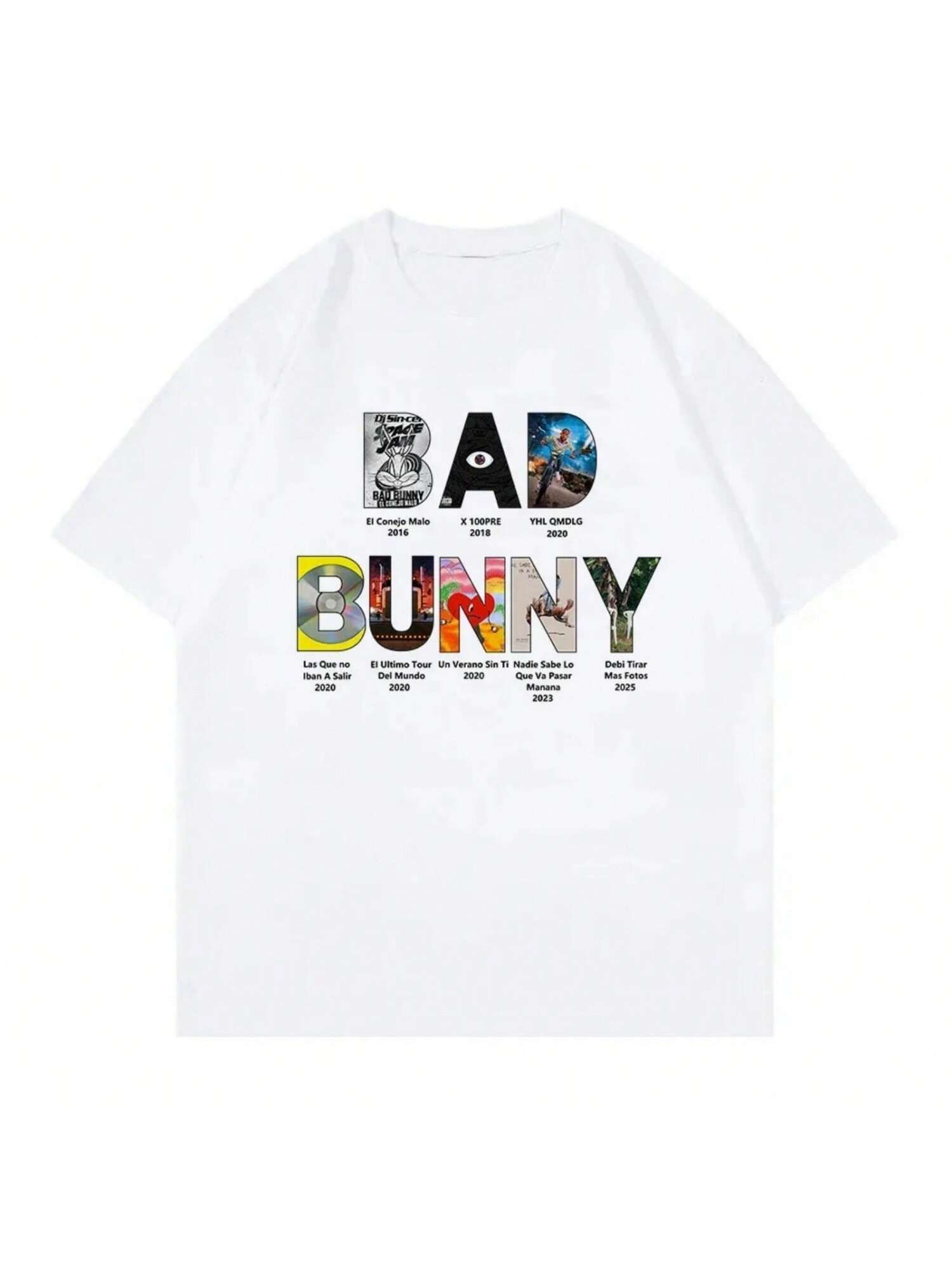 

2025 Bad Rabbit Print T-Shirt All Album Women s Clothing Vintage Harajuku High Quality Printed Cotton Clothing Fan Family Tshirt XXXXXL чёрный