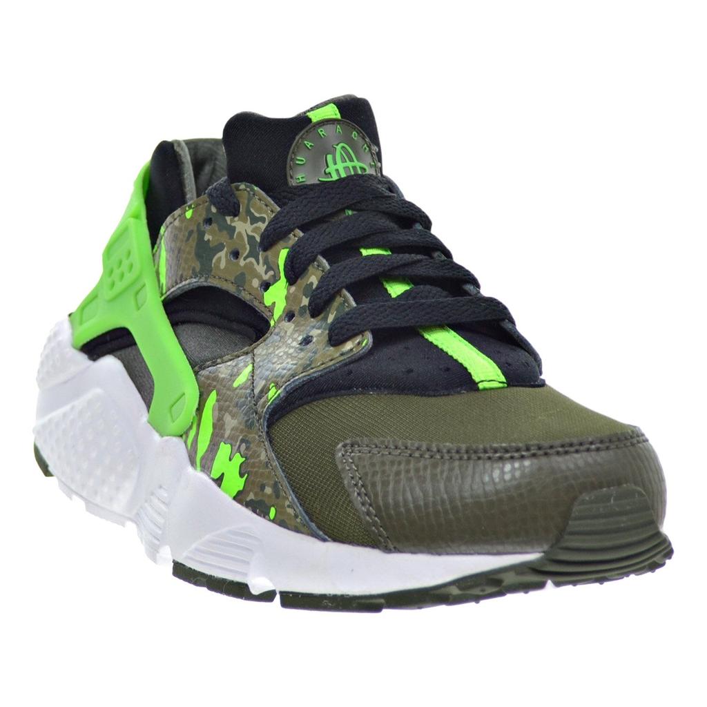 Nike Huarache Run Print GS Camo Kids Sneakers Black Green-Strike-Cargo-Khaki-Medium-Olive 704943-007