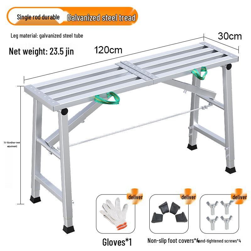 Heavy-Duty Folding Horse Stool with Thickened Step Ladder for Decoration and Construction Tasks
