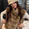 Stand-up Collar Fur Integrated Imitation Fur Short Vest Women's Winter Warm Sleeveless Mink Fleece Fur Jacket