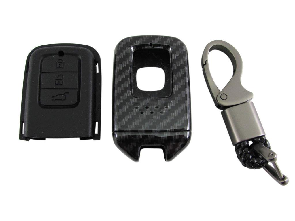 BRIGHTZ Carbon Fiber Smart Key Case for Accord Hybrid Compatible with Honda Smart Keys Accord CR6/CR7 (Black) [KEY-CASE-030] (CR, R6, R7, 6, 7,