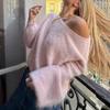 Women's Autumn/Winter Loose Off-Shoulder Mink Fur Sweater