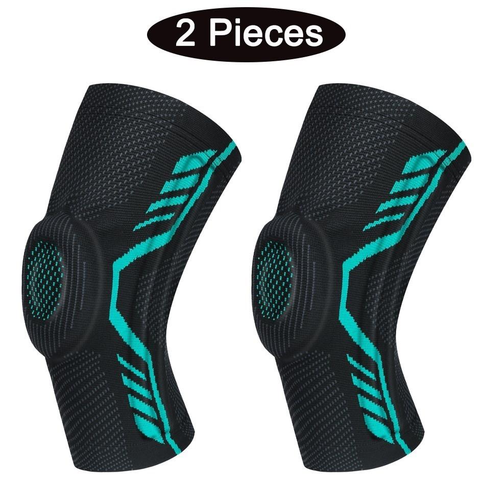 2 шт. Силиконовые Наколенники для Баскетбола с Набивкой, Бандаж на Коленную Чашечку, Наколенник для Поддержки Суставов, Фитнес-Защита, Компрессионный Рукав, Высокое Качество, Практичный, Для Ежедневного Использования S
