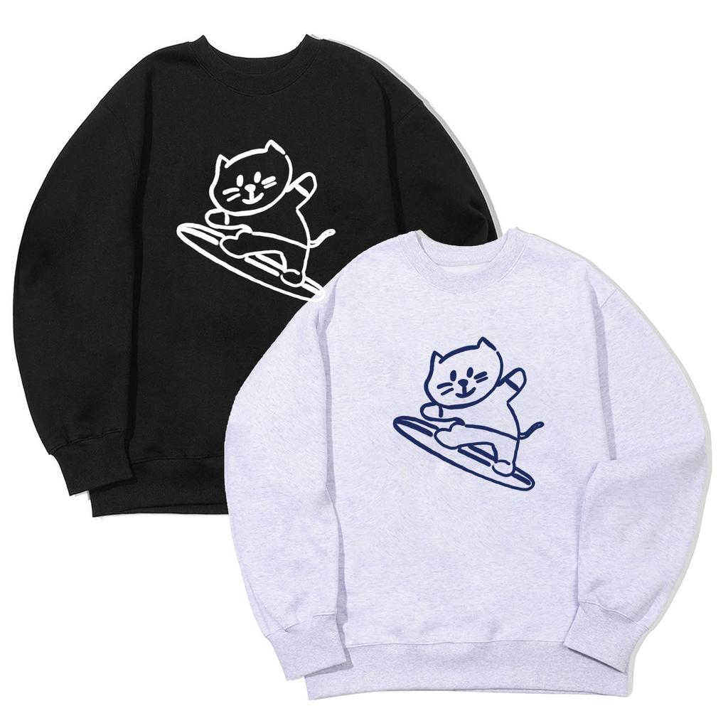 AWESOMEUS (23Fw)Smile Cat Surfing Sweat Shirts_3 Color