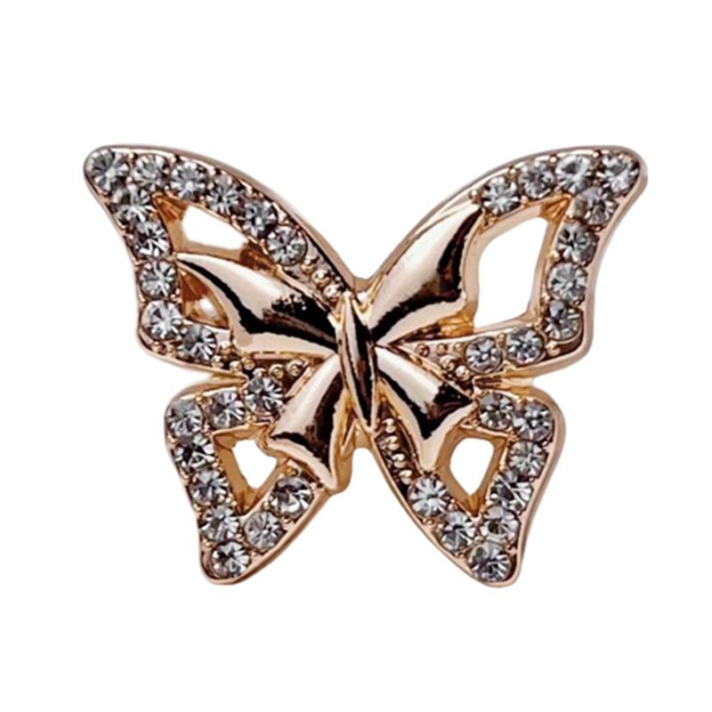 10pcs Metal Button DIY Craft High-Grade Inlaid Rhinestones Decorative Fashion Butterfly Shape Button Sewing Clothing Accessories