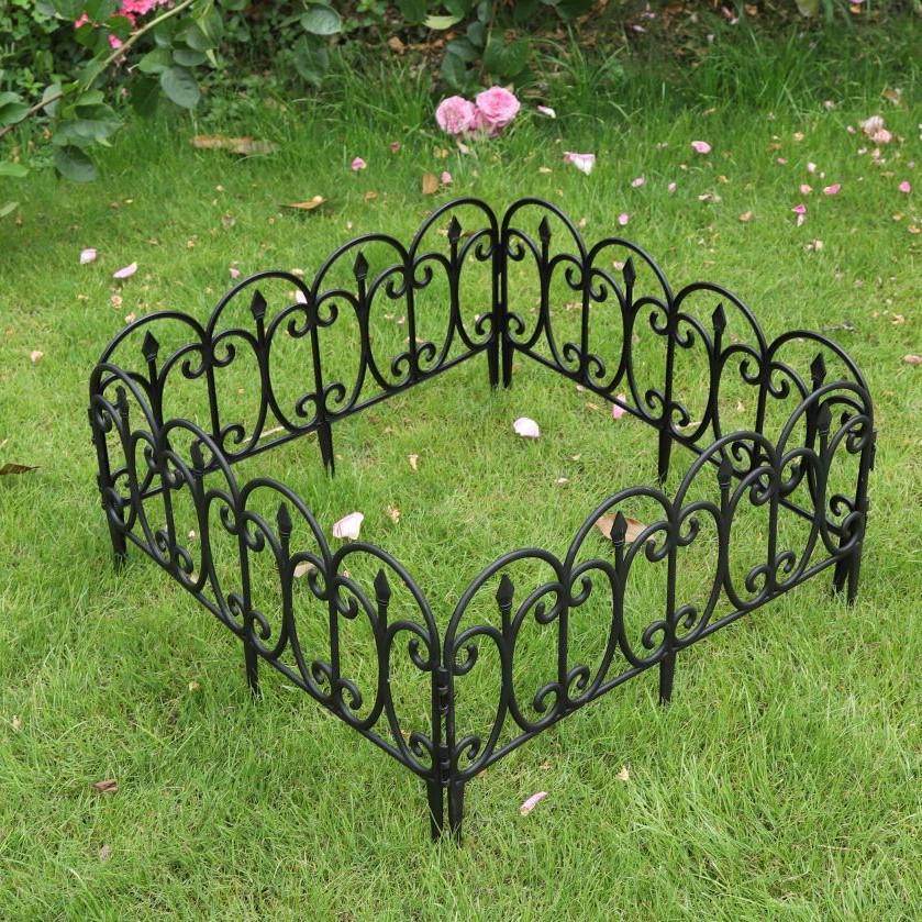 European-Style Plastic Garden Fence - Insertable Pastoral Picket Enclosure
