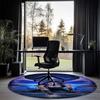 Dark Printed Round Rug Carpet Chair Rug Area Rug Entryway Doormats,for Office Chair Living Room Bedroom Kitchen Room.