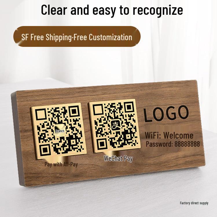 Custom QR Code Display Stand: Scan to Add WeChat Friends or Make Payments at Cashier Counter, Innovative and High-End Design.