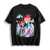 Warm Parent-Child Baby-Holding Snow Mountain Sunset Print Top Pure Cotton T-shirt