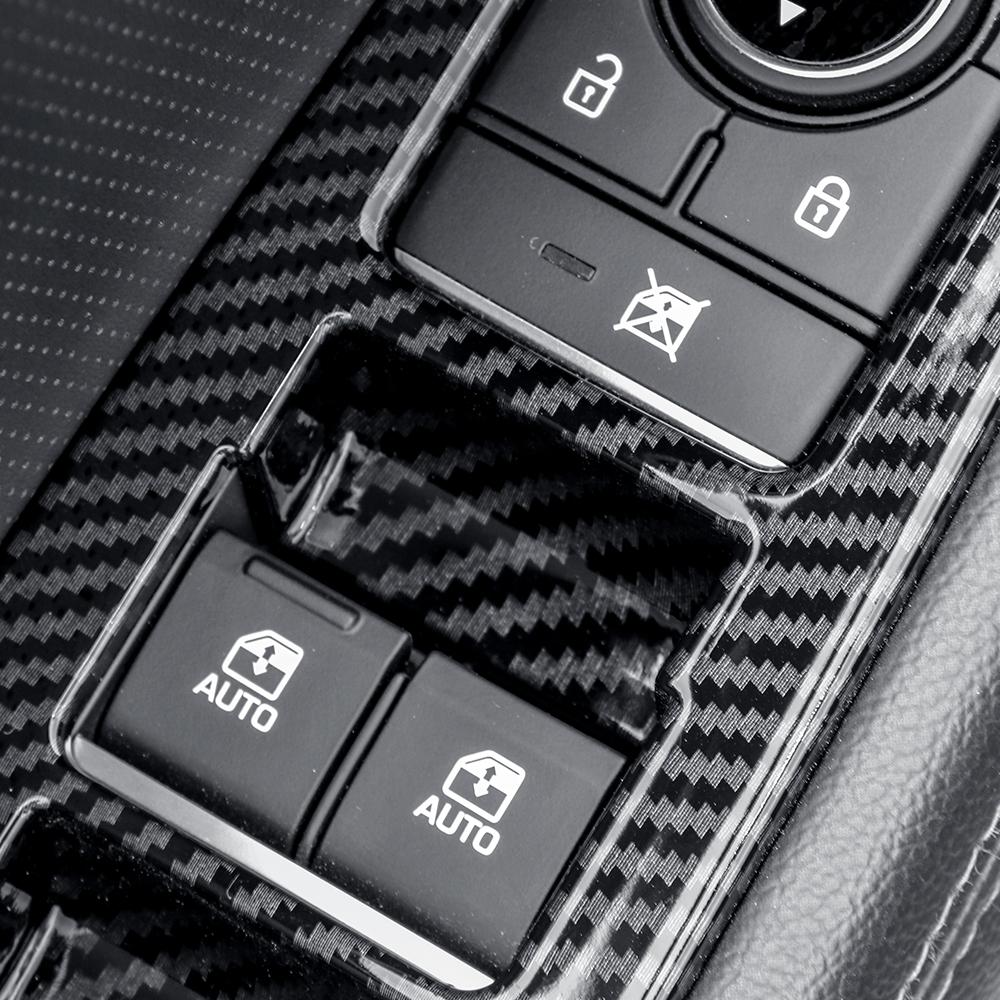 3PCS Carbon Fiber Style ABS Window Switch Button Panel Cover Trim For Genesis G80 DH 2015-2020 Accessories LHD