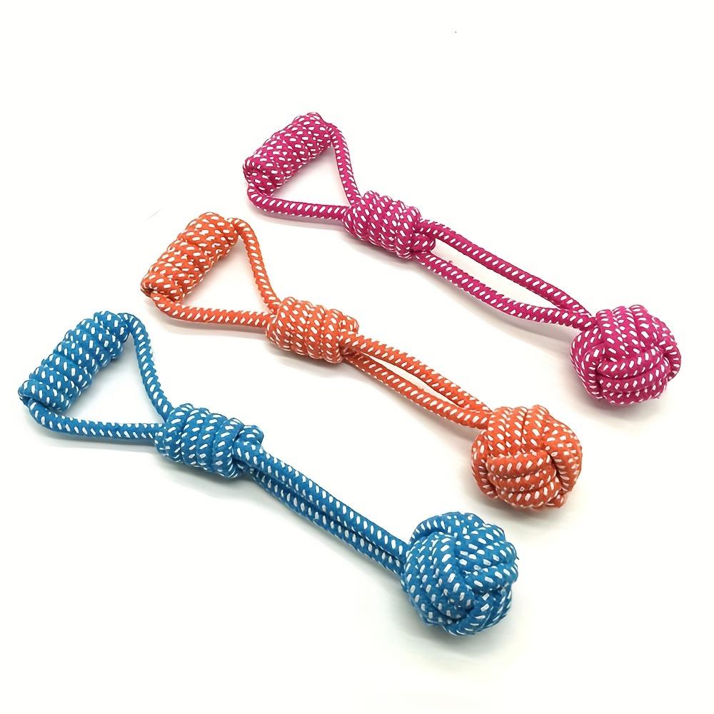 1pcs Dog Cotton Rope Toy Molar Bite Resistant Braided Rope Knot Toy Medium Large Hand Pull Toy Pet Random Color High Quality