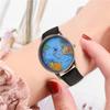 Mode Retro Gürtel Quarzuhr Flugzeug Sekunde Hand Karte Uhr Unisex