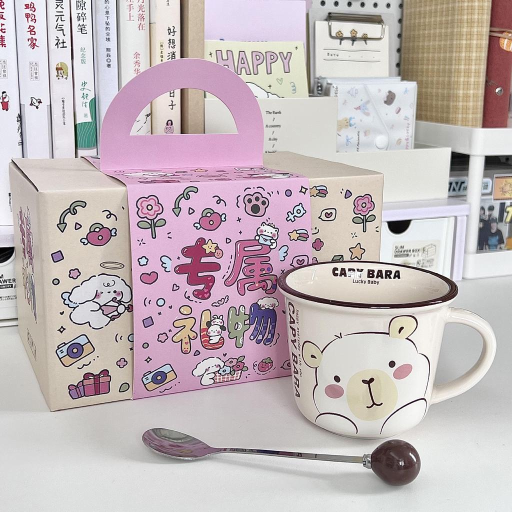 Birthday gift for girls Kapibara children's water cup couple ceramic mug girlfriend souvenir gift box