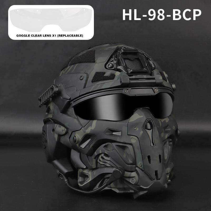 ABS Outdoor Casco Protector Built-in Headset Lens Multiple Color Safety CS Game Full Face Field Cover Tactical Mask Helmet
