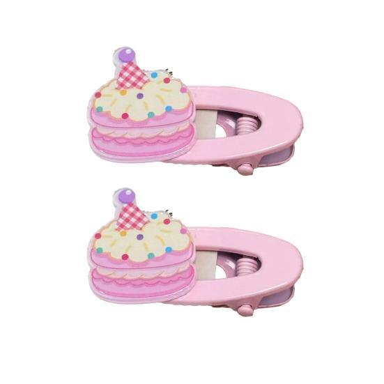 

2Pcs Girl Hairpins Candy Color Dessert Shape No Slipping Traceless Hair Pins Side Bangs Hair Clips Versatile Hair Accessories розовый