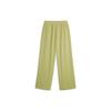 Puma Solid Color Loose Mid Waist Wide Leg Casual Pants Women bottoms Green 625236-53