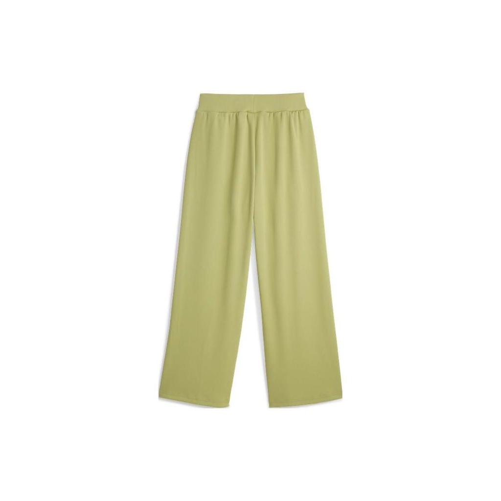 Puma Solid Color Loose Mid Waist Wide Leg Casual Pants Women bottoms Green 625236-53