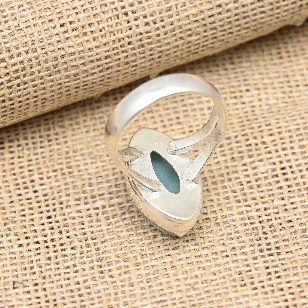 Larimar Gemstone Handmade 925 Srebrny Pierścień Biżuteria Na Święto Dziękczynienia