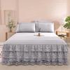 Luxury Lace Bed Skirt Summer Bedspread Solid Satin Rayon Bed Linen Couple Bedding Single Double Queen King Size Bed Sheet