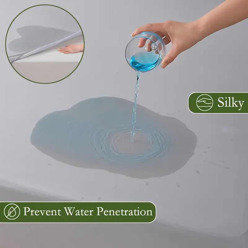 Waterproof Fitted Sheet High Elasticity, Easy-Clean Solid Color Mattress Protector Cover for Bed (No Pillowcase)