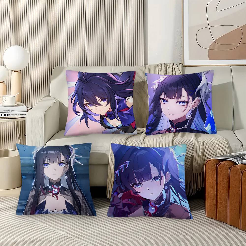 1pc Game Anime Honkai Star Rail Seele Pillow Case Fashion Square Pillowcase Bedroom Sofa Room Ins Decoration Leisure