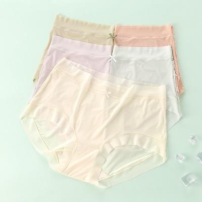 Ice Silk Underwear Women's Summer Thin 5A Anti-bacterial Non-trace Sexy Briefs