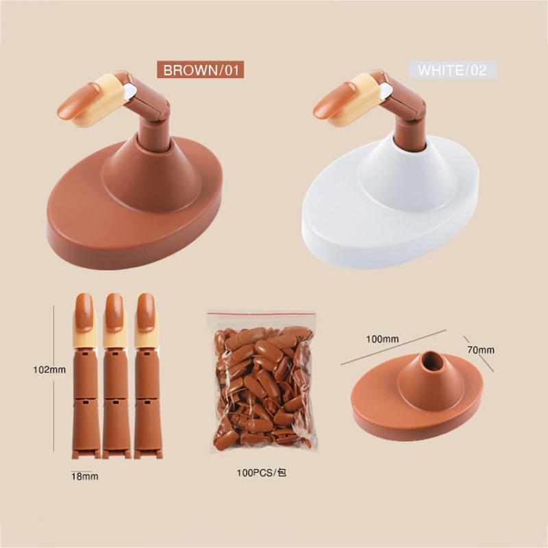 Mechanical Hand For Practice Acrylic Nails Silicone Nails Tips Can Be Detachable Beginners Practice Moving Finger Strap Base