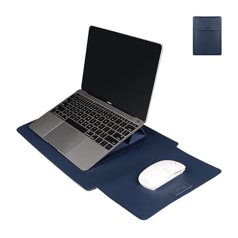 PU Leather Laptop Sleeve with Stand & Heat Dissipation