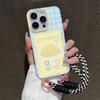 Cute Cheese Card Slot Bag Holder Phone Case For iPhone 15 16 Pro 13 11 12 14 Pro Max XR XS X 7 8 Plus SE  Lanyard Soft Cover