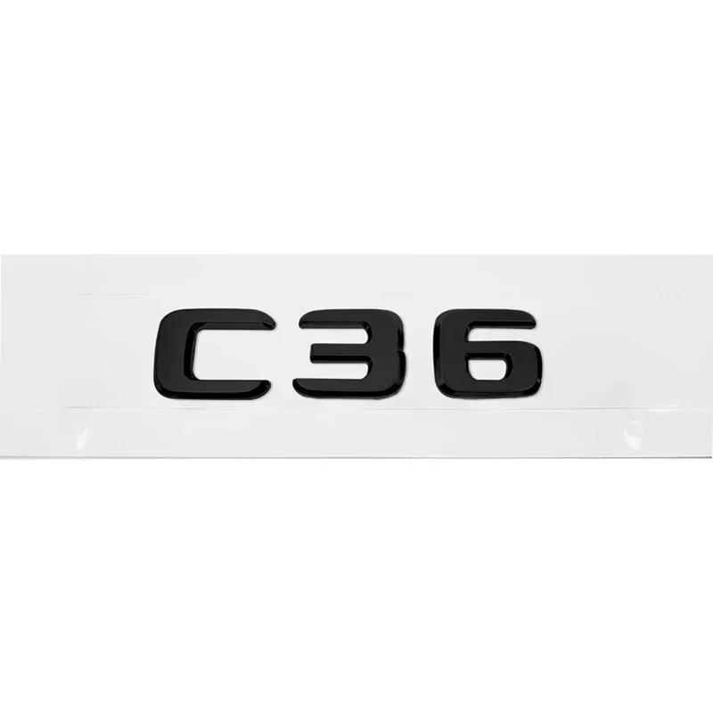 ABS Car Rear Trunk Emblem 3D Letters Tail Box Sticker Badge for Mercedes Benz C32 C36 C55 C63 C200 C220 C230 C Class W204 W205 KS6