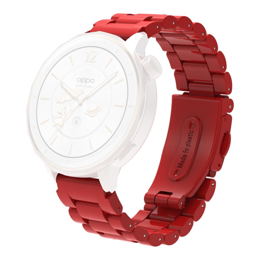 

For Samsung Galaxy Watch7 44mm/40mm Watch Band 20mm Plastic Three-Bead Wrist Strap Red