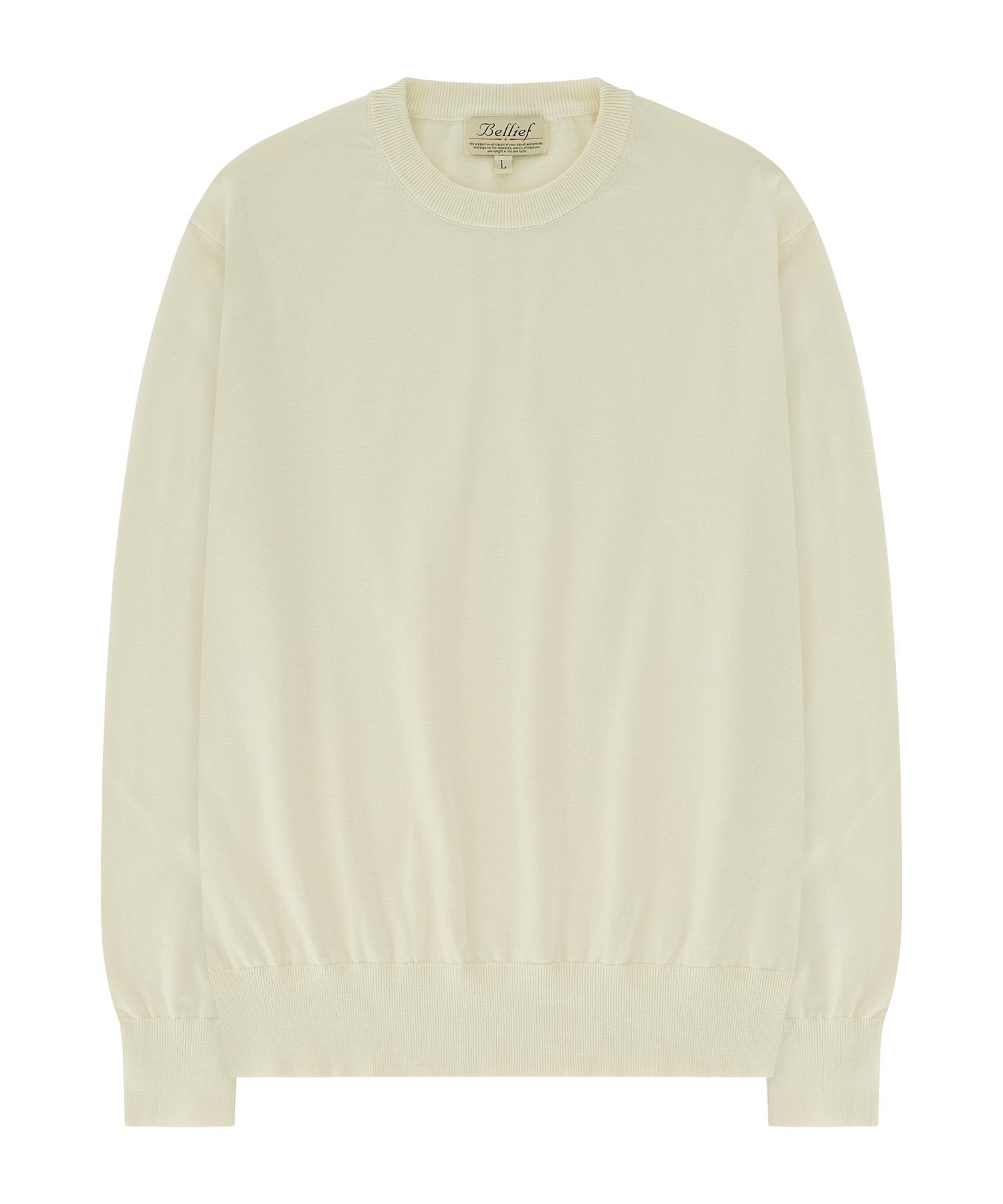 Belief Essential Crew Neck Knit (Ecru) Ecru/M