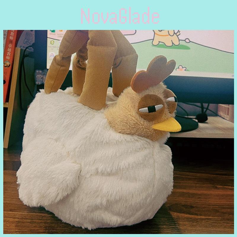 Adorable Soft Plush Chicken Bag Cute Chicken Plush Toy Handheld Tote Bag 30cm