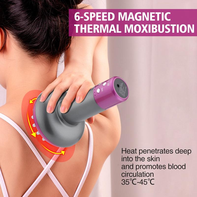 Electric Meridian Brush Lymphatic Drainage EMS Anti Cellulite Gua Sha Massager Microcurrent Heating Rechargeable Body Massagers