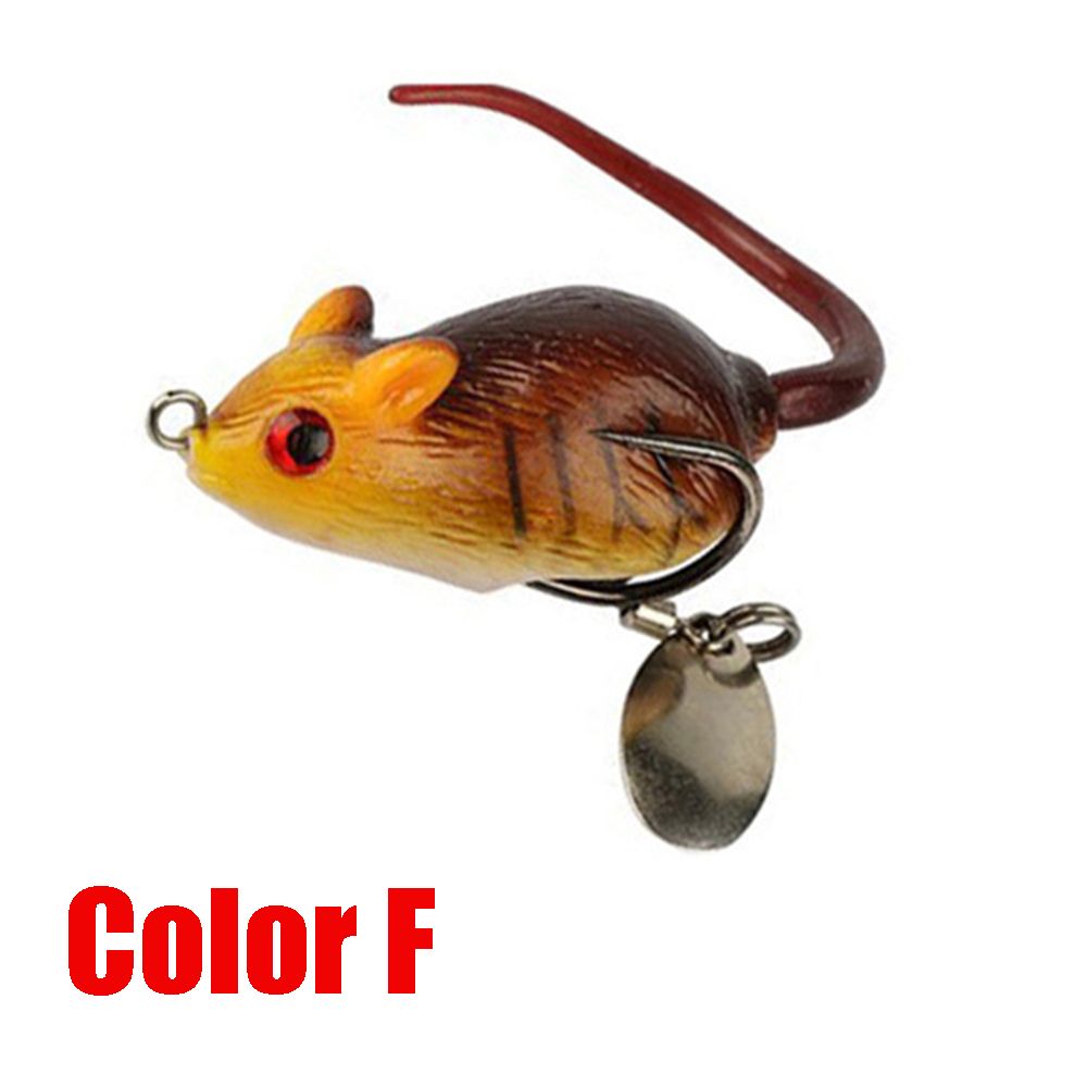 5.5cm/10.5g Hot Lifelike eyes Wobblers  Soft Mouse Bait Snakehead Hooks Fishing Lures Spinner Spoon