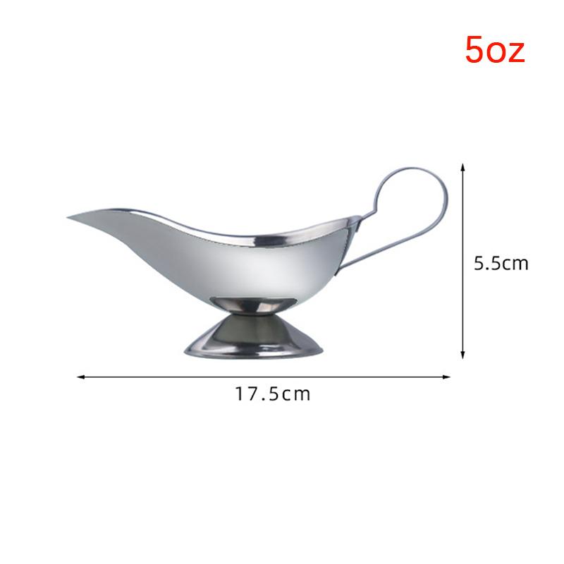 

Соусница для соуса со сливками и специями El Kitchen Restaurant Steak Sauce Lip Лодка для соуса из нержавеющей стали Ящик для хранения соуса 5oz