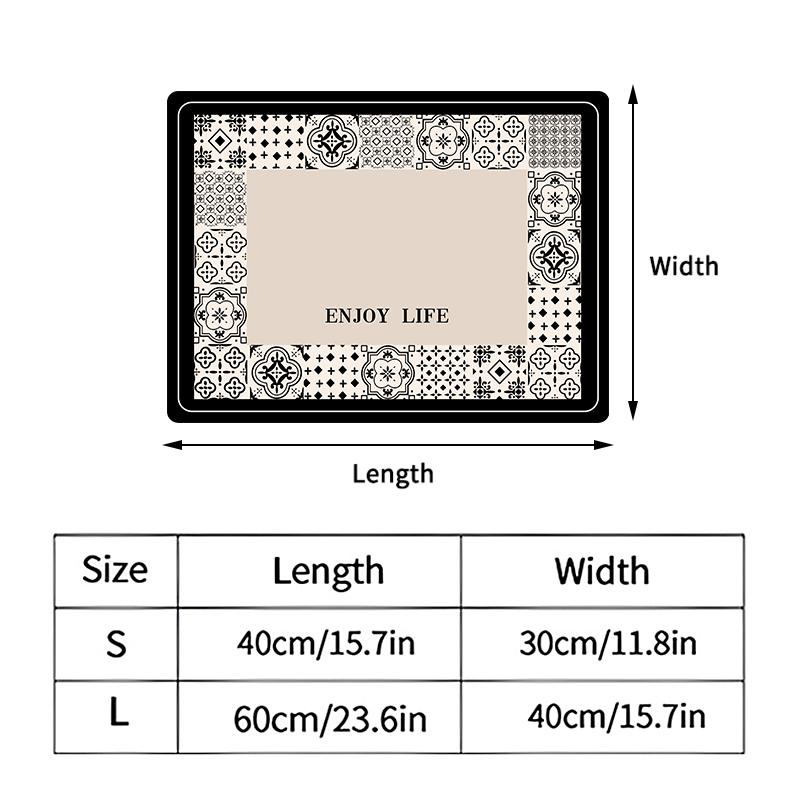 Dish Drain Mat Kitchen Mat Coffee Maker Carpet Mat for Drying Dishes Small Kitchen Carpet Decorative Kitchen Rug Home Decor