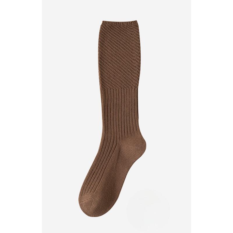Women's Autumn and Winter Pull-out Pile Socks Solid Color Long Stockings Spring and Autumn Comfortable High Elasticity Socks