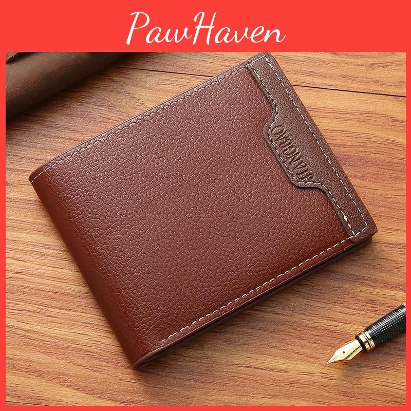 Neue Herrenbrieftasche für junge und modische Männer Stilvoll und geräumig mit mehreren Kartenfächern und geometrischen Mustern Schwarz/braun/kaffeefarben Zeichen)